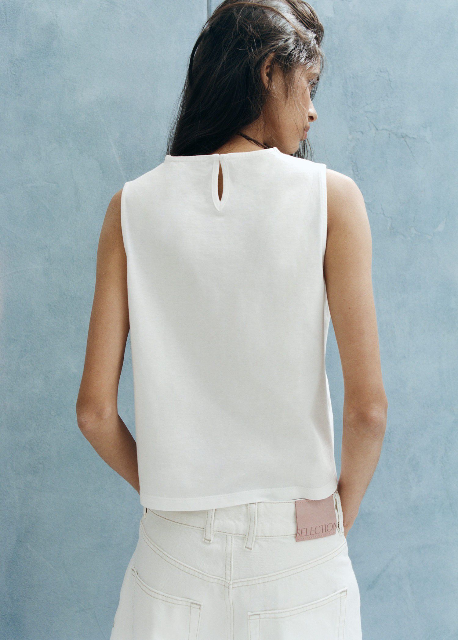 Embroidered broderie anglaise top