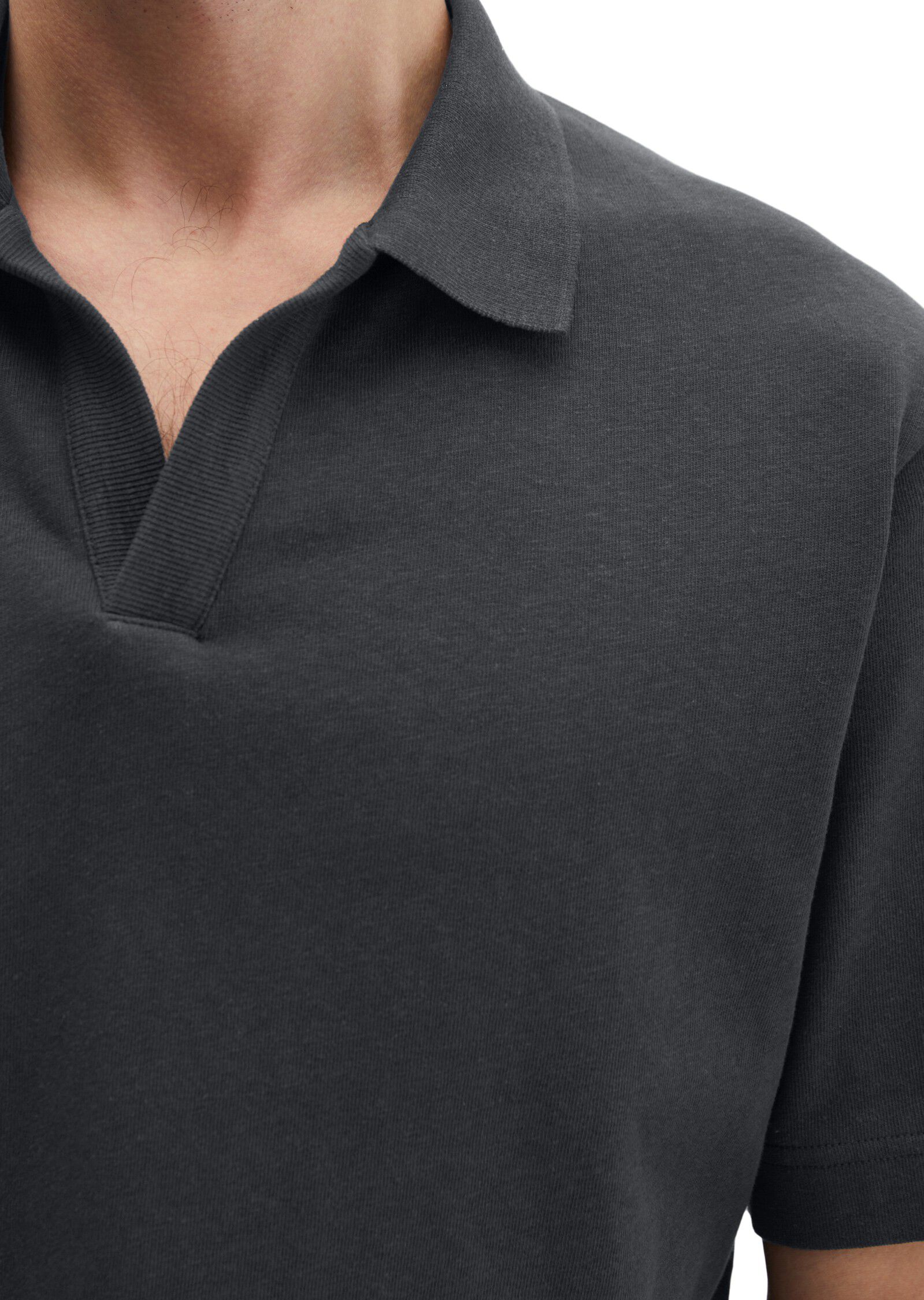 Poloshirt, short sleeve, ribbed cam