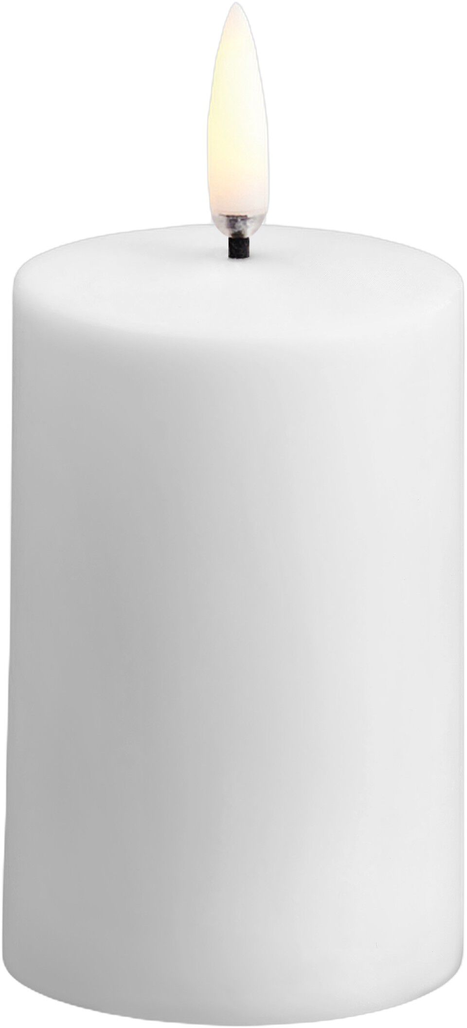 Outdoor LED pillar candle, White, 5 x 7,8 cm