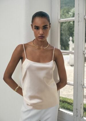 Satin top with straps