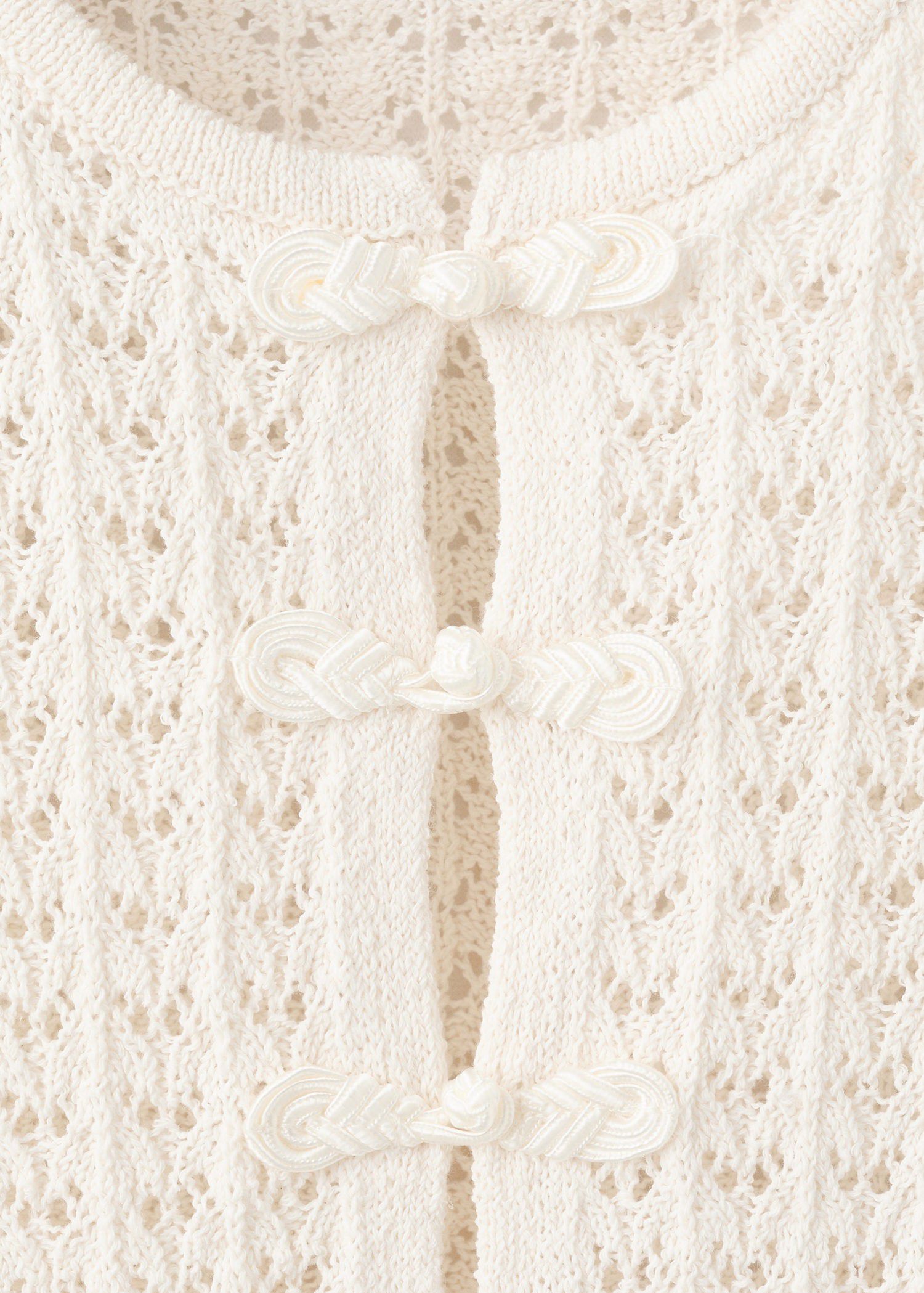 Open-knit toggle cardigan