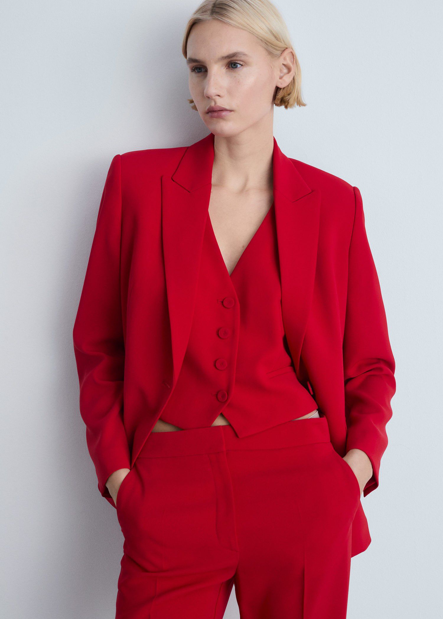 Suit waistcoat with buttons