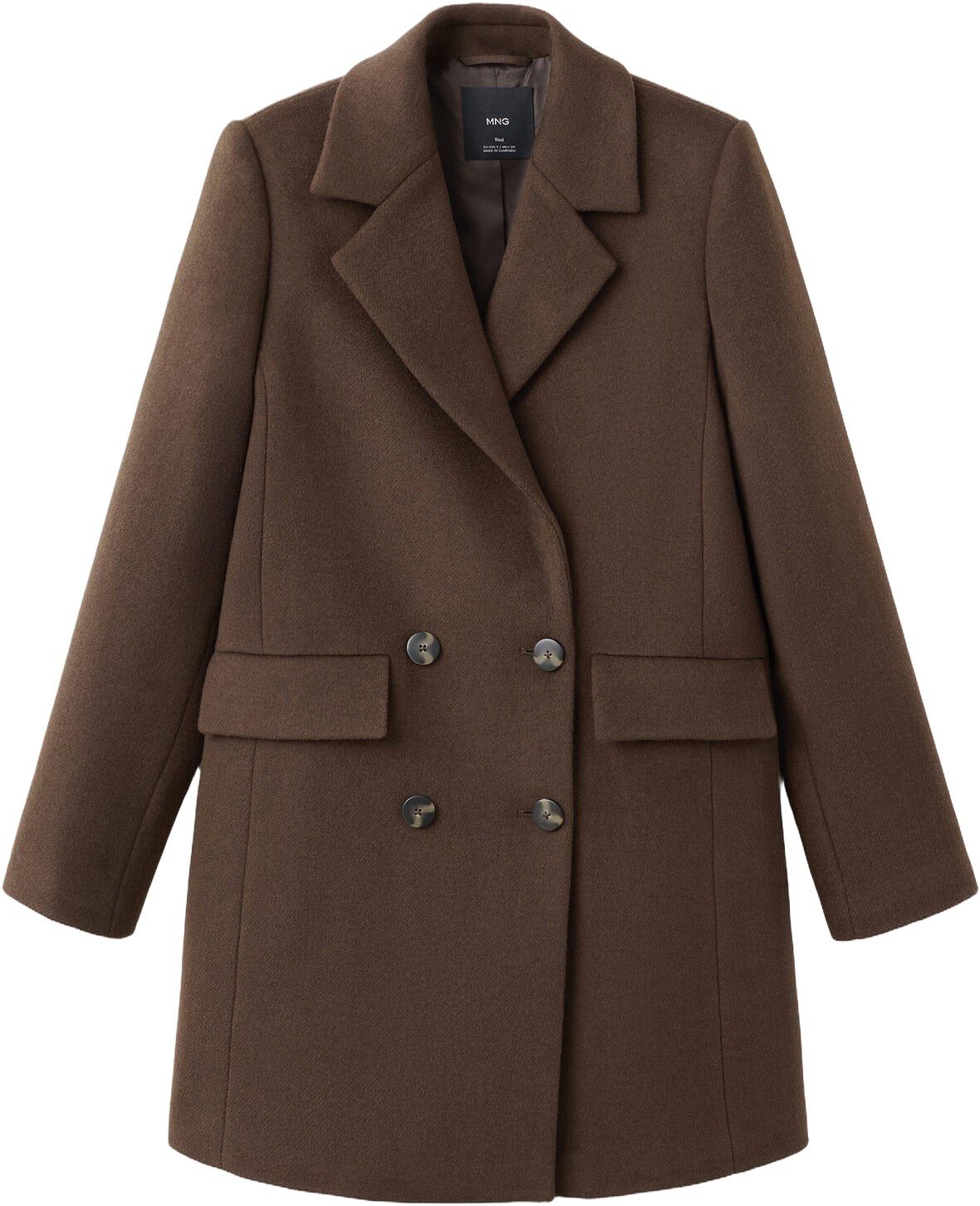Double-breasted wool blend coat