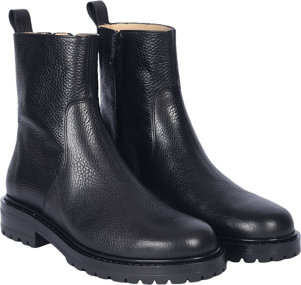 Chunky læderstøvle med lynlås