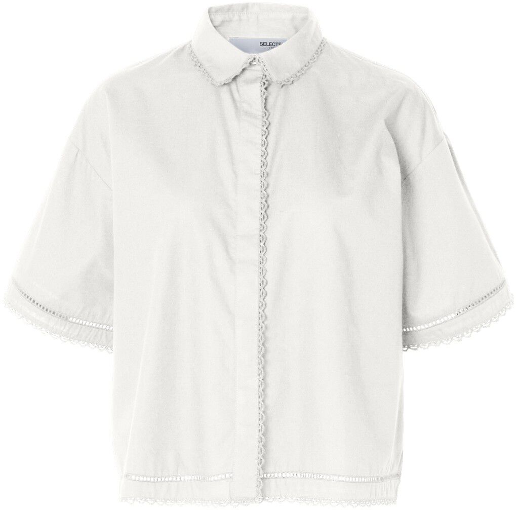 SLFNOVI SS CROCHET DETAIL SHIRT B