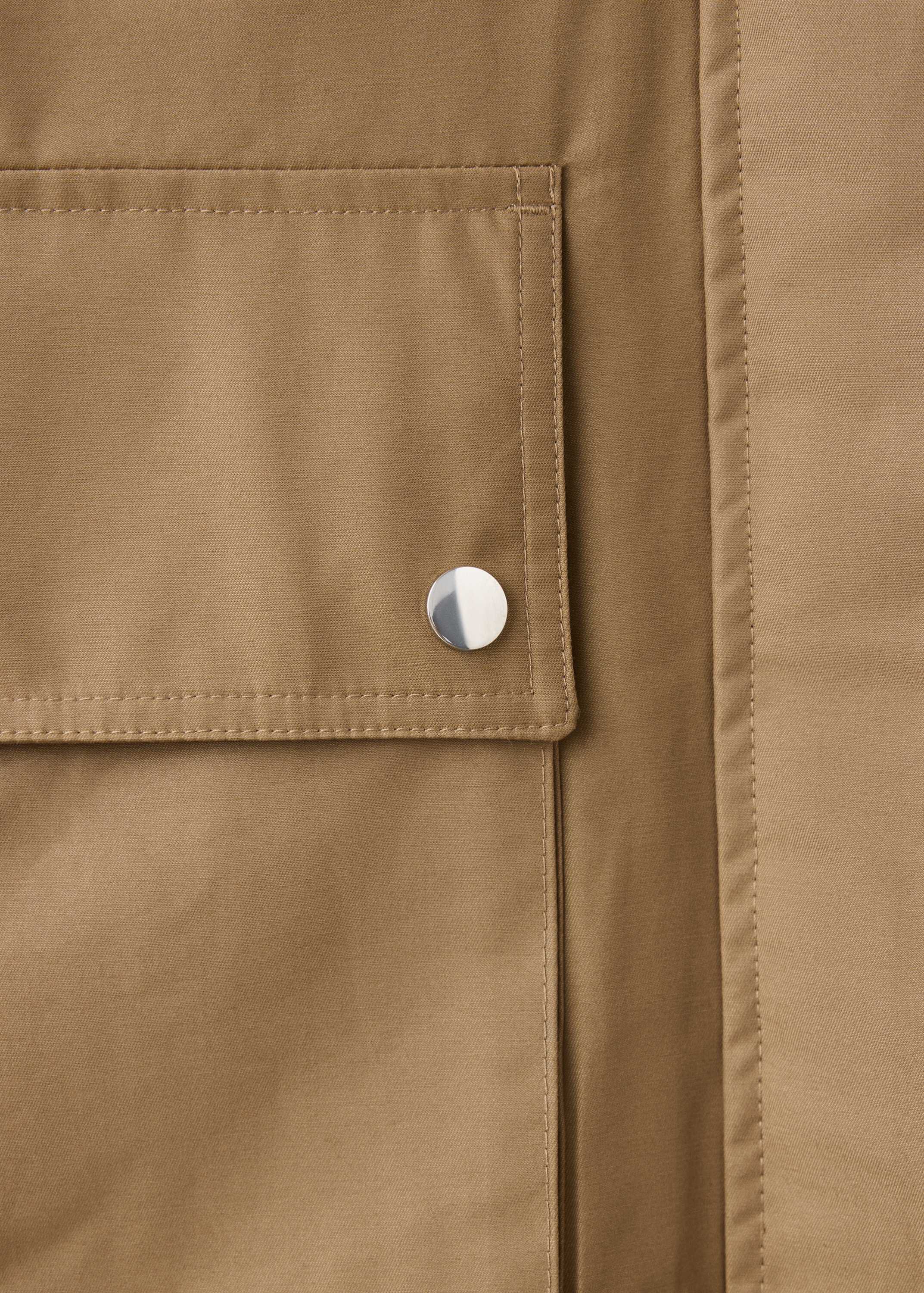 Cotton parka with corduroy collar