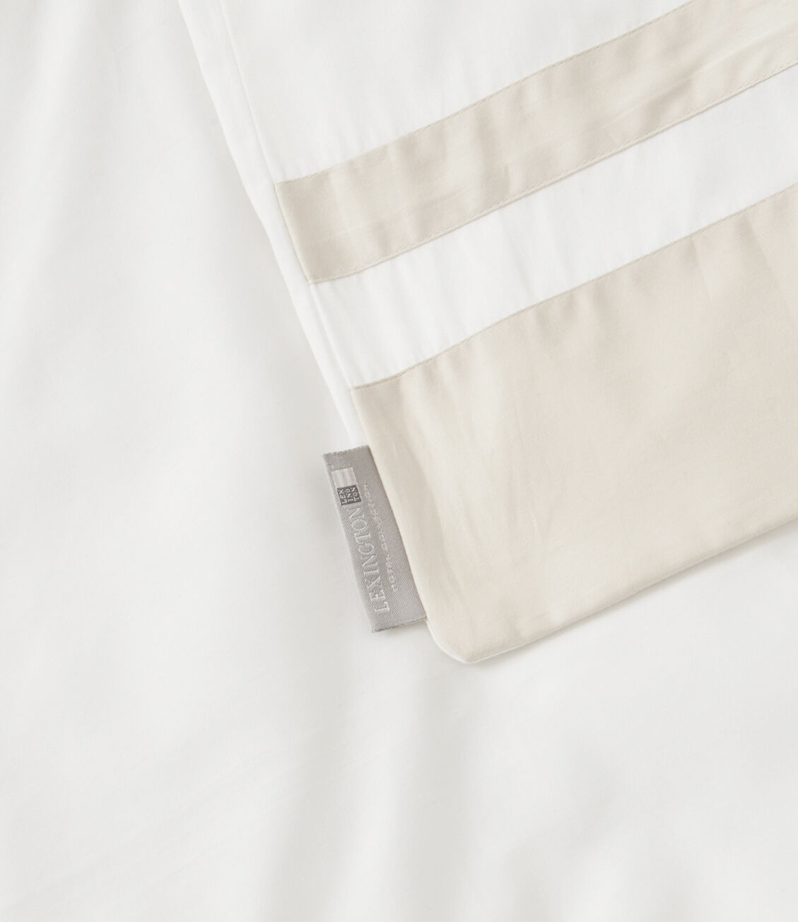 Hotel Sateen White/Light Sand Contrast Duvet Cover