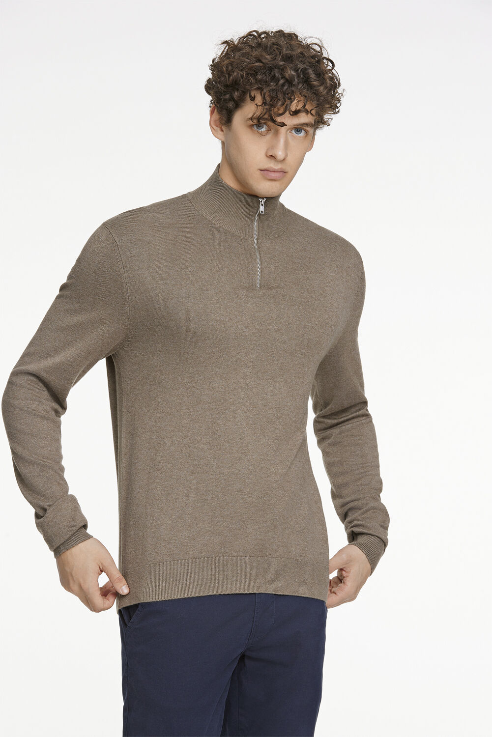 Ecovero half zip L/S knit