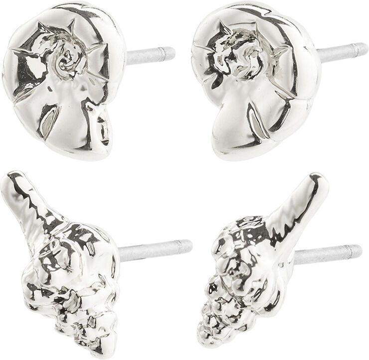 FORCE recycled earrings, 2-in-1 set, silver-plated