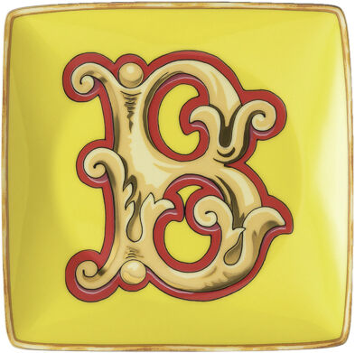 Bowl 12cm sq. flat, Holiday Alphabet B, Versace