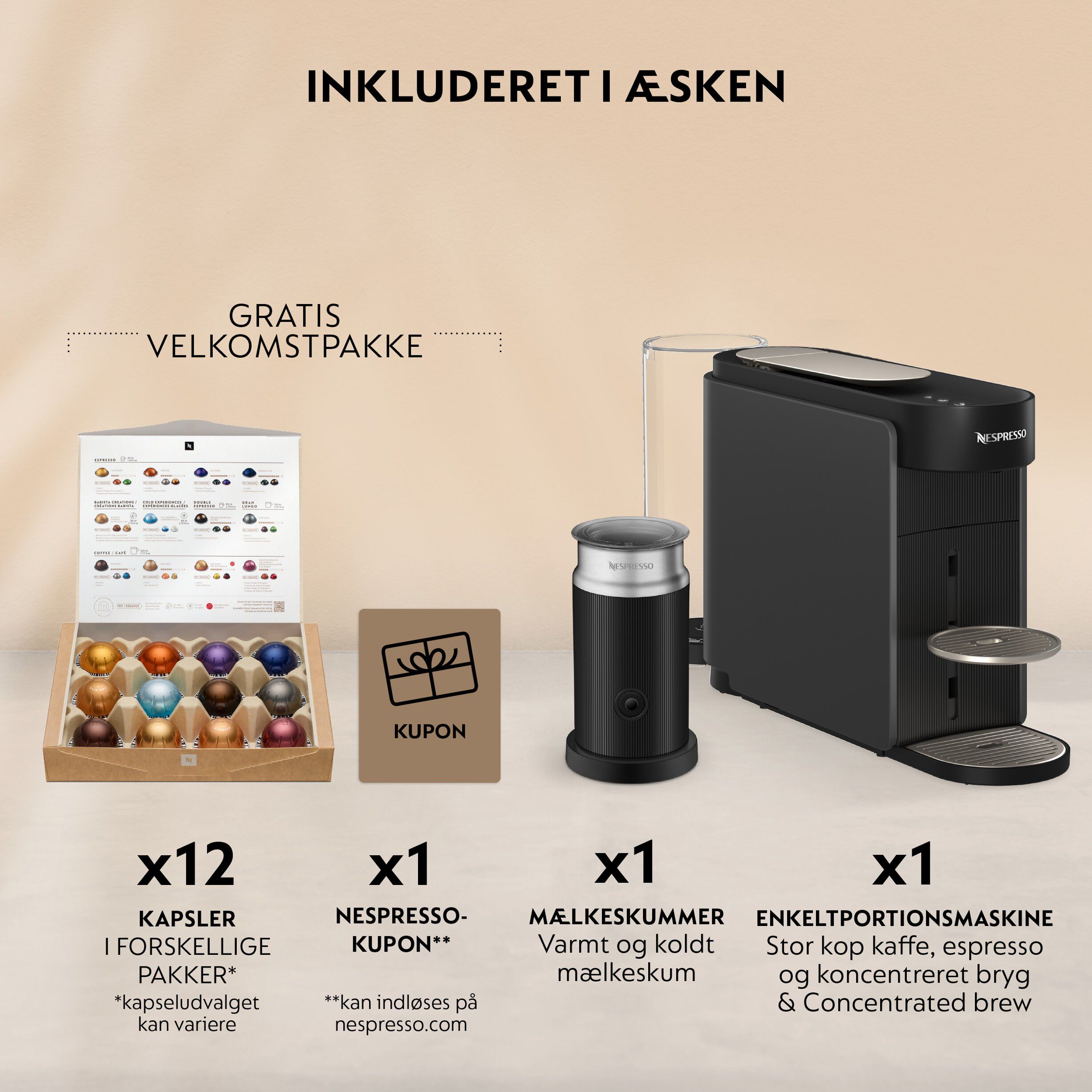 Nespresso Vertuo UP bundle (Gr&aring;)