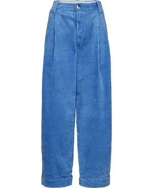 Corduroy Loose Fit Mid Waist Pleat