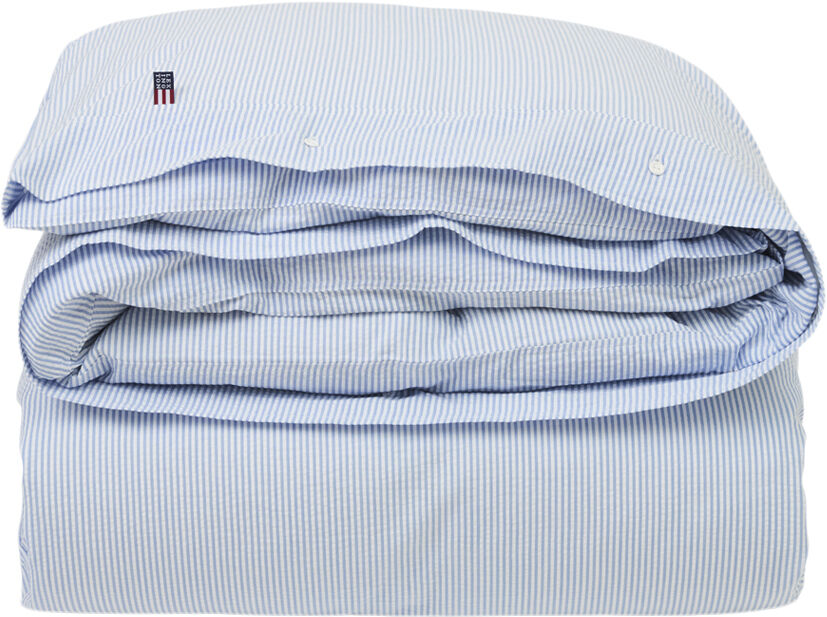 Blue/White Striped Cotton Seersucker Duvet Cover