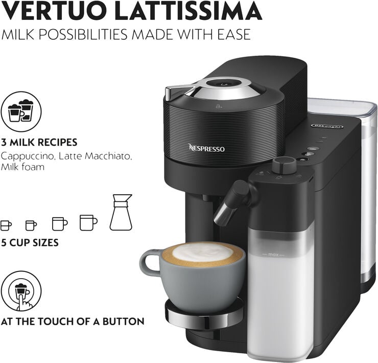 Nespresso Vertuo Lattissima Coffee Machine Delonghi, Matt