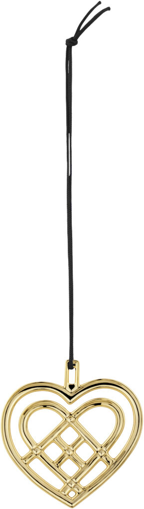 Flettet julehjerte H6. 5 forgyldt