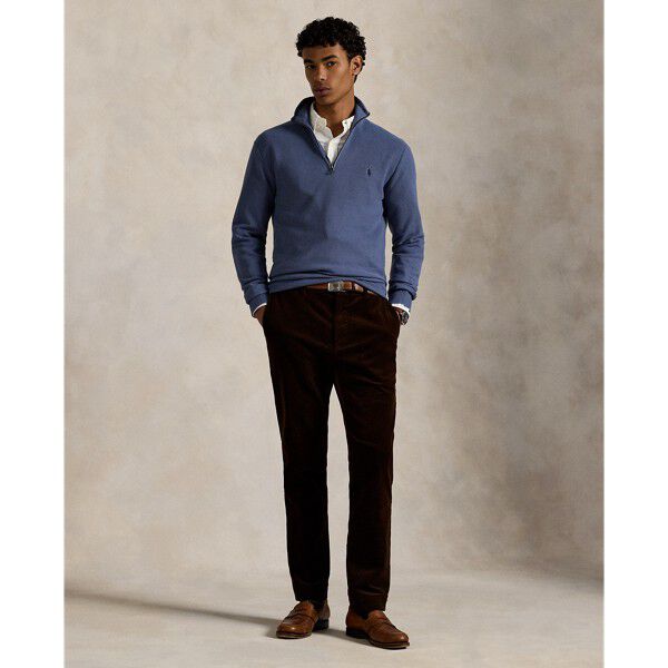 Mesh-Knit Cotton Quarter-Zip Sweater
