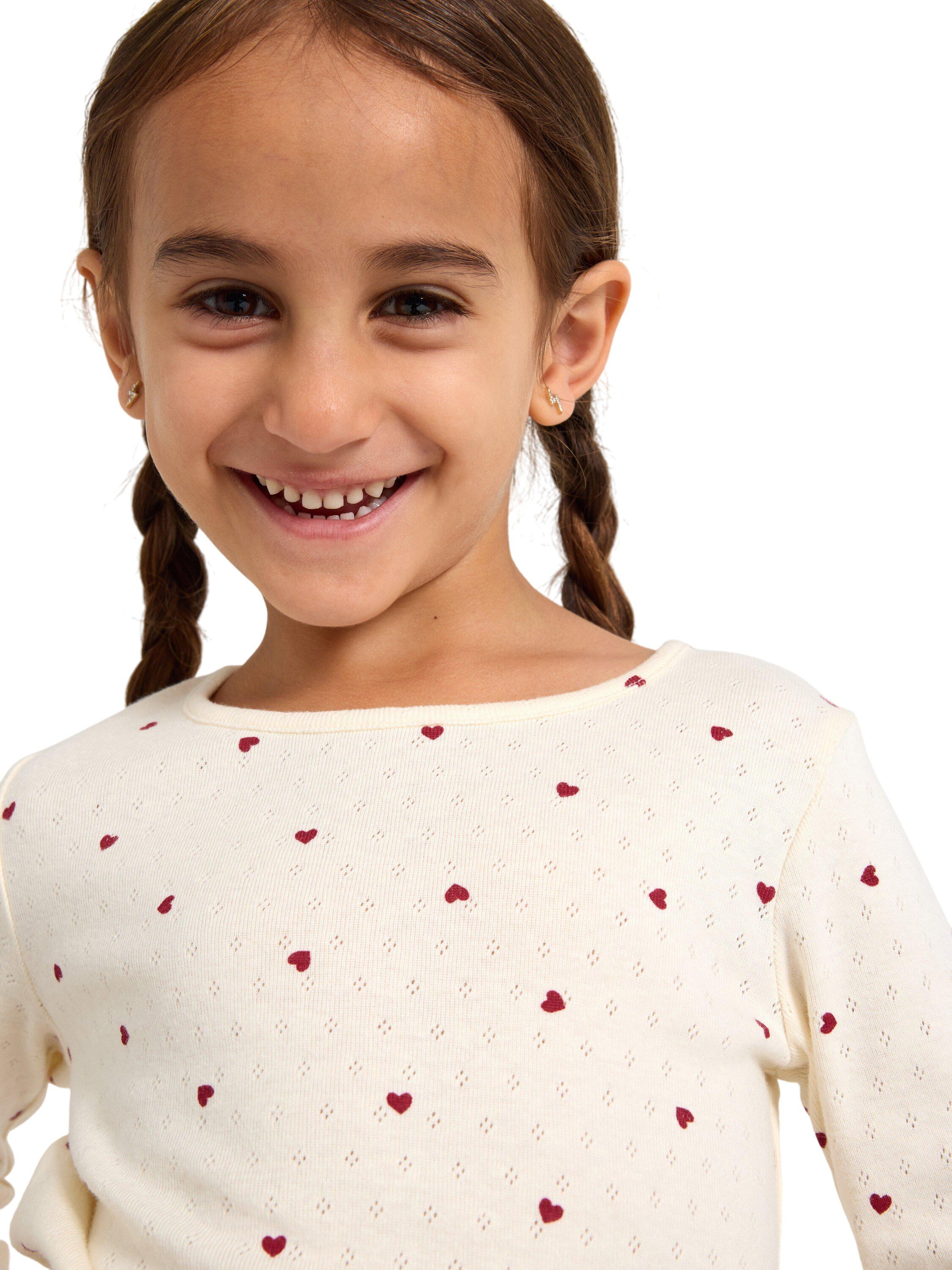 Long-sleeved top in soft cotton wit