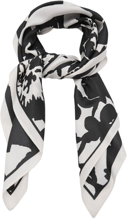 Floral-print satin scarf