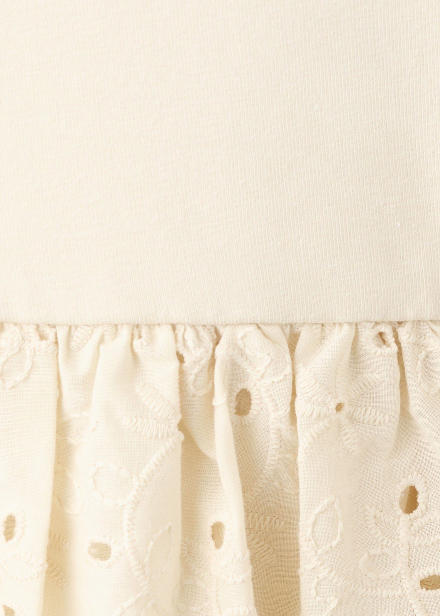 Strapless dress with broderie angla