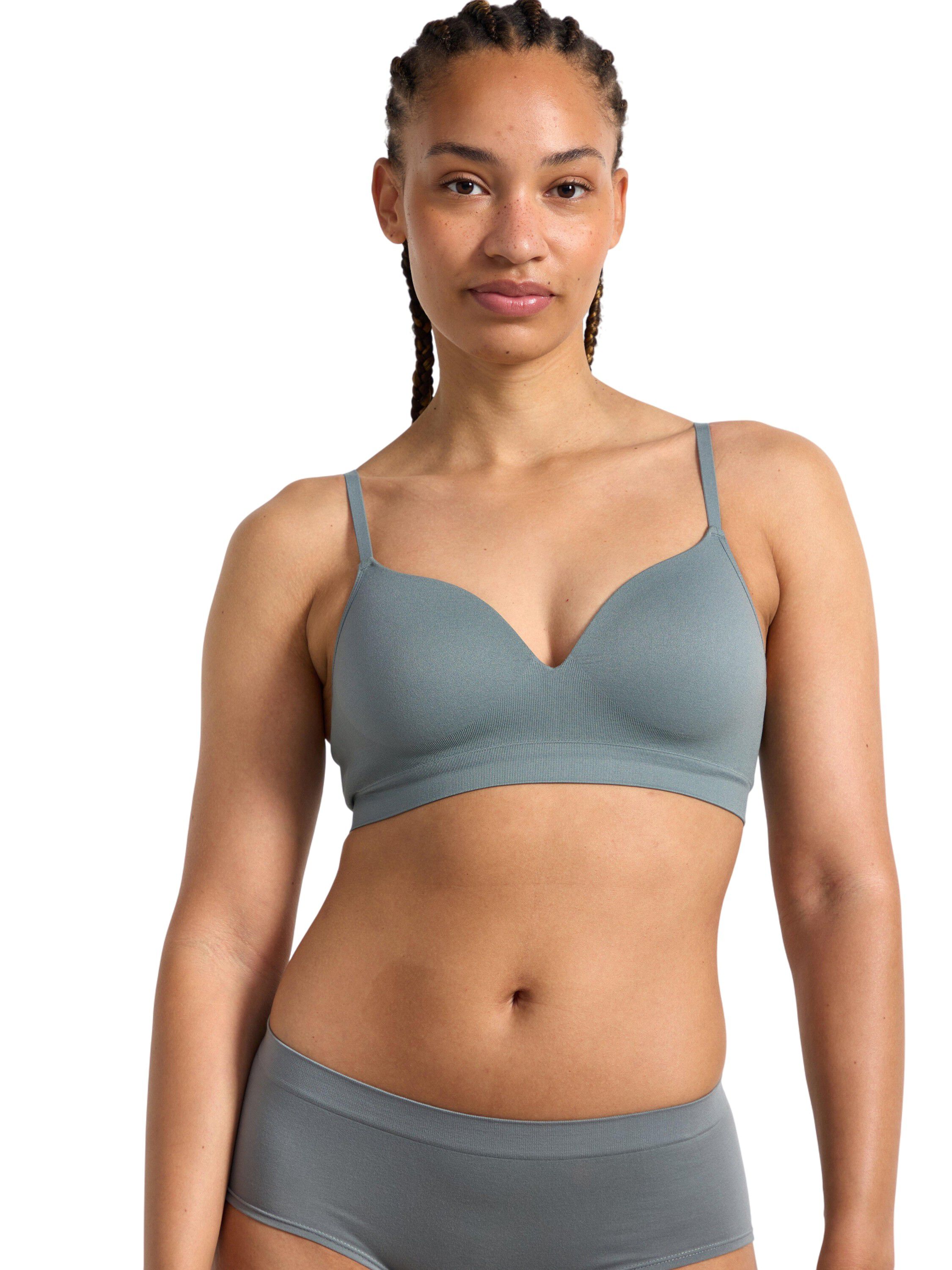 A comfy seamless bra with soft cups