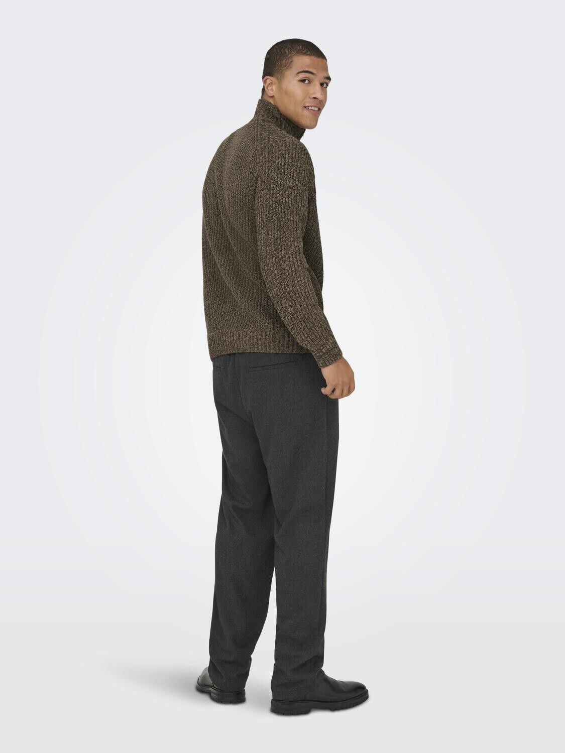 ONSJOIN REG LS HIGH NECK KNIT CAMP