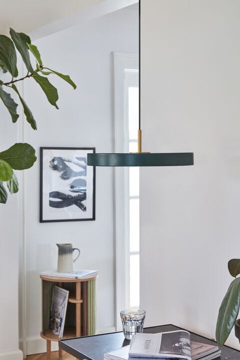 Asteria Mini forest green Ø 31 x 10,5 cm, 2. 7m cordset