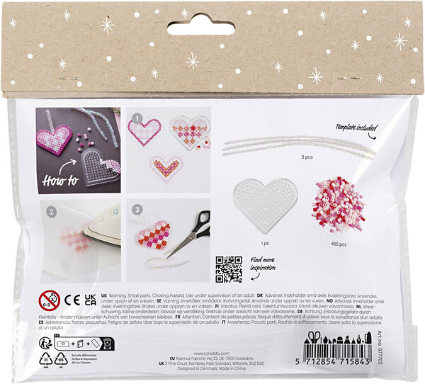 Mini DIY Kit Rørperler, Julehjerter