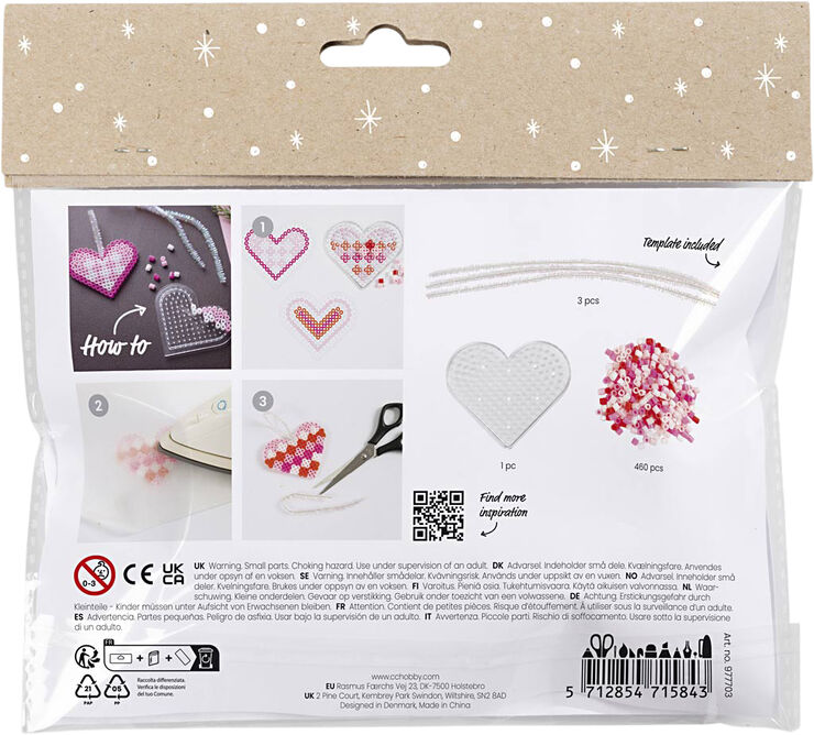 Mini DIY Kit Rørperler, Julehjerter