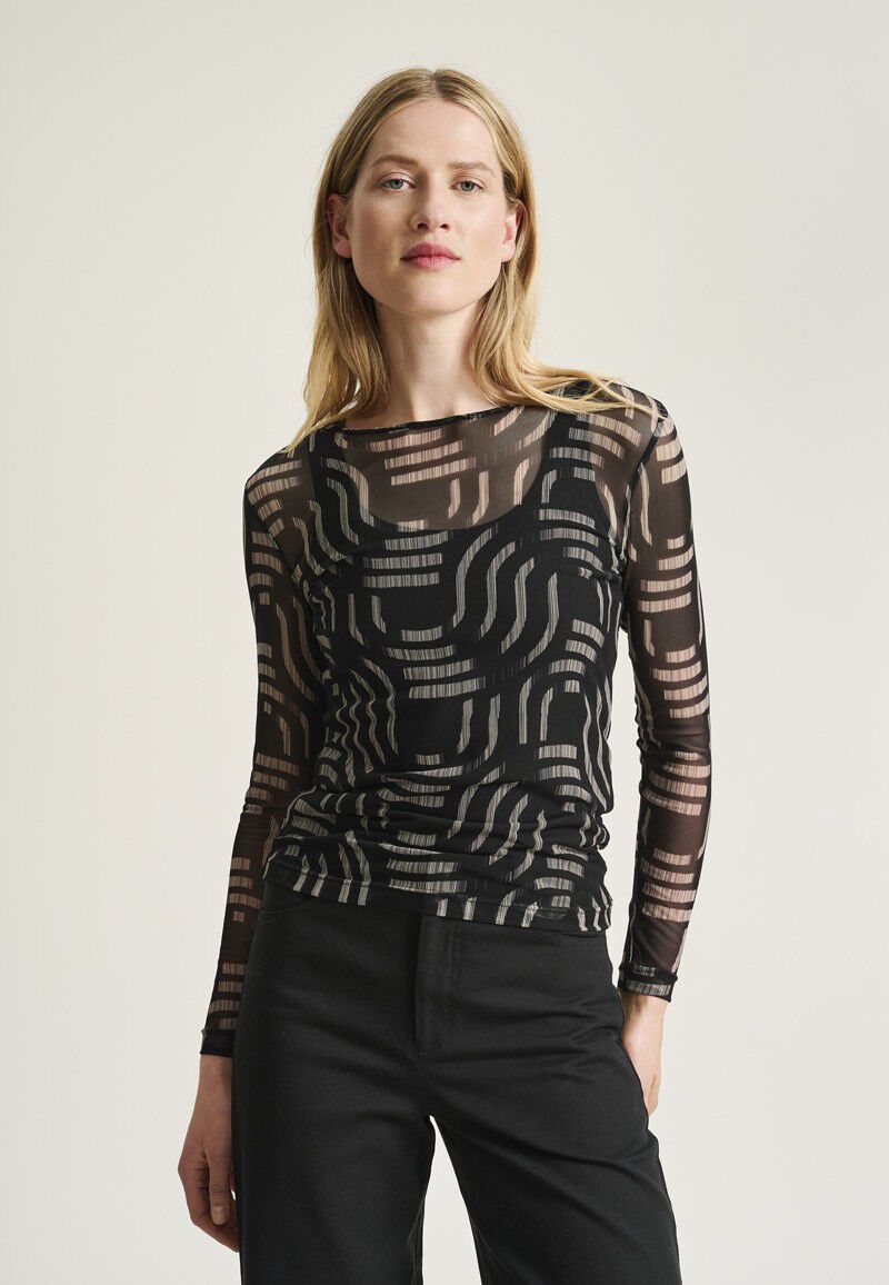Wavy fukashi mesh t-shirt