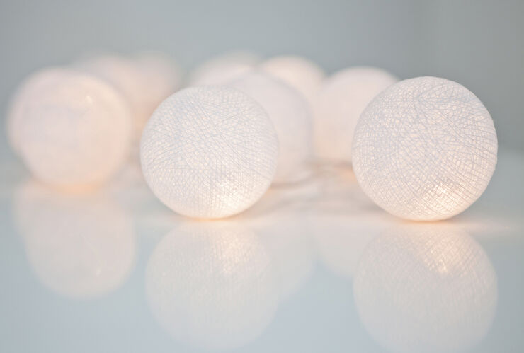 Pure white LED lyskæde, 35-lys