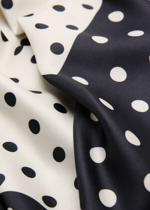 Satin check-print scarf