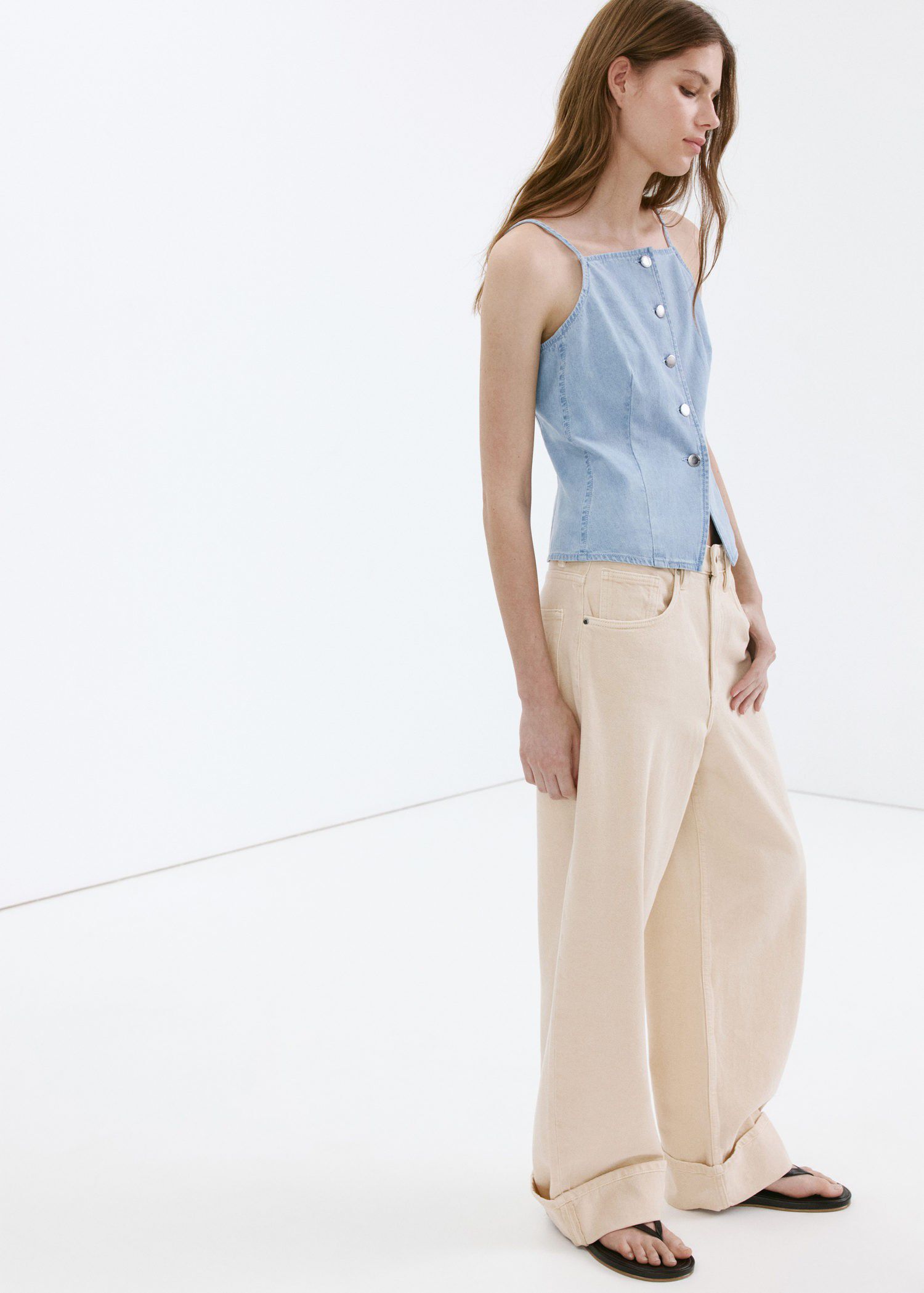 Denim buttoned gilet