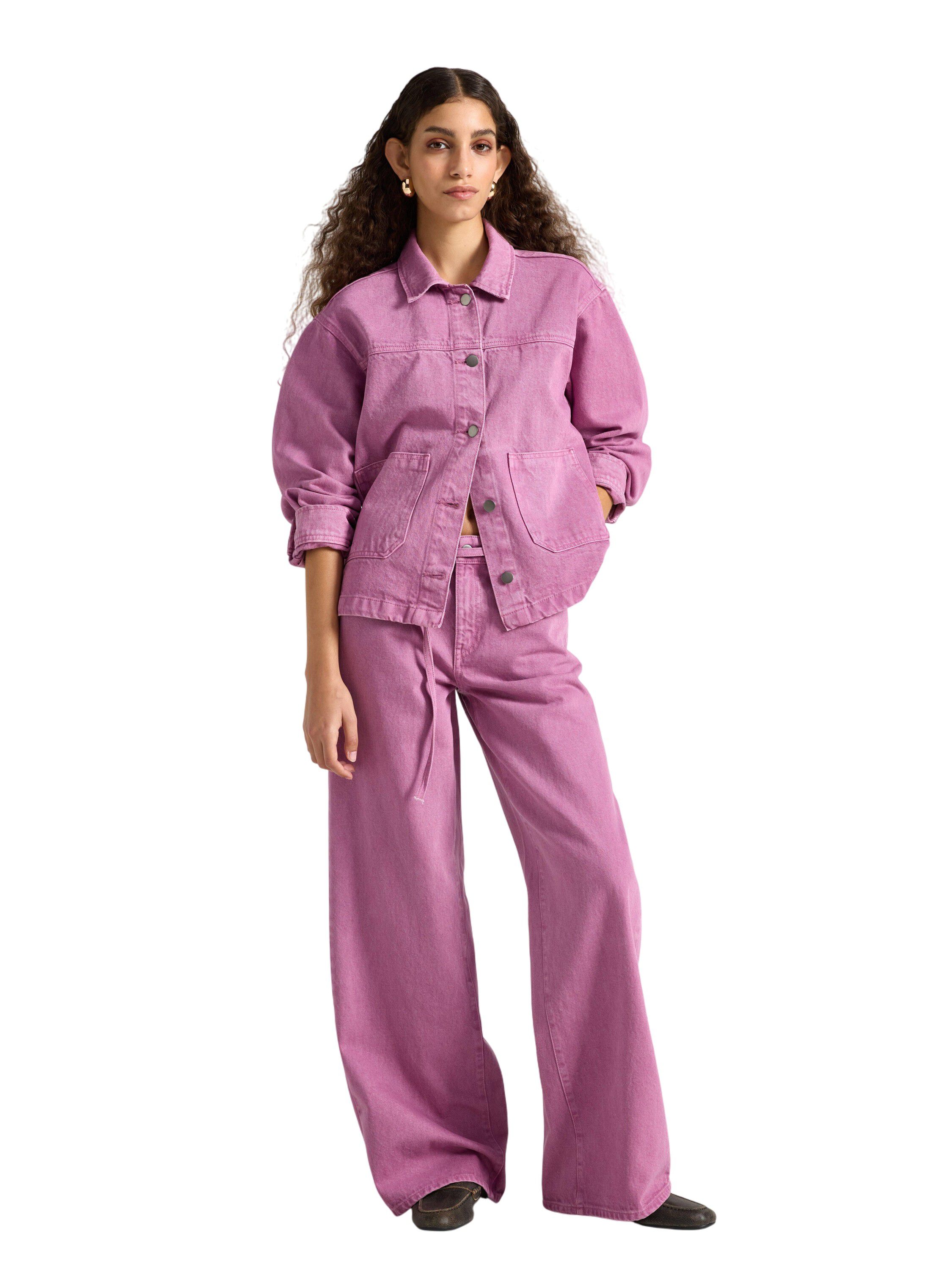 Trousers in twill with wide fit, re