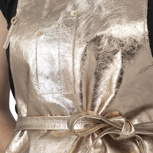 Five Pockets Apron, Slim Fit, Full Grain Leather Pearly Rose