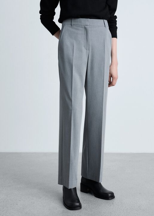 Straight mid-rise trousers