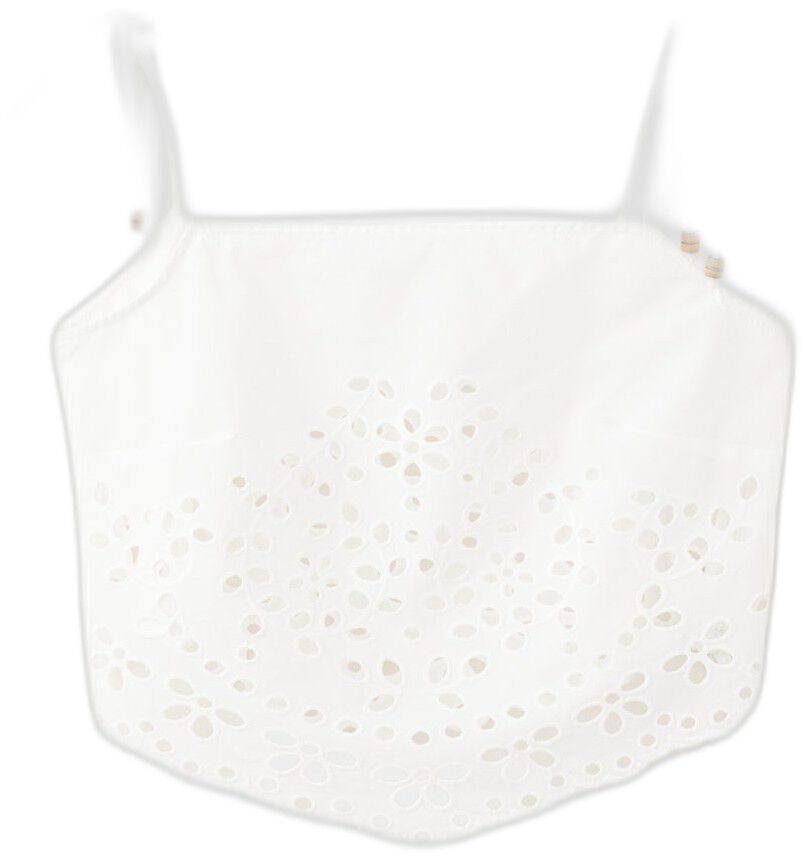 Embroidered open-work top