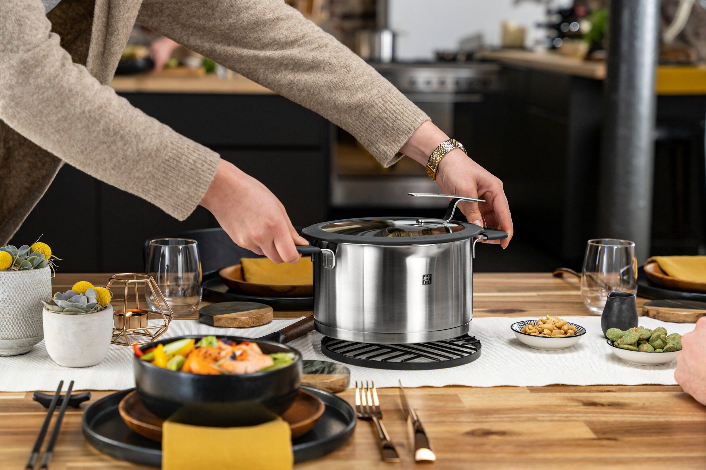 Simplify Gryt & kastrullset, 4-st, Rostfritt st&aring;l