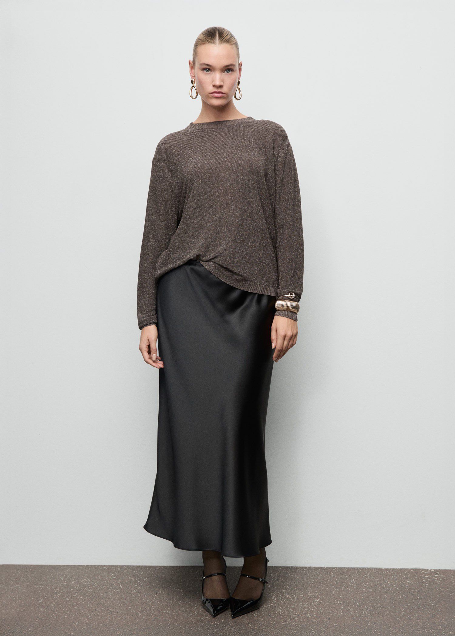 Fine-knit lurex sweater