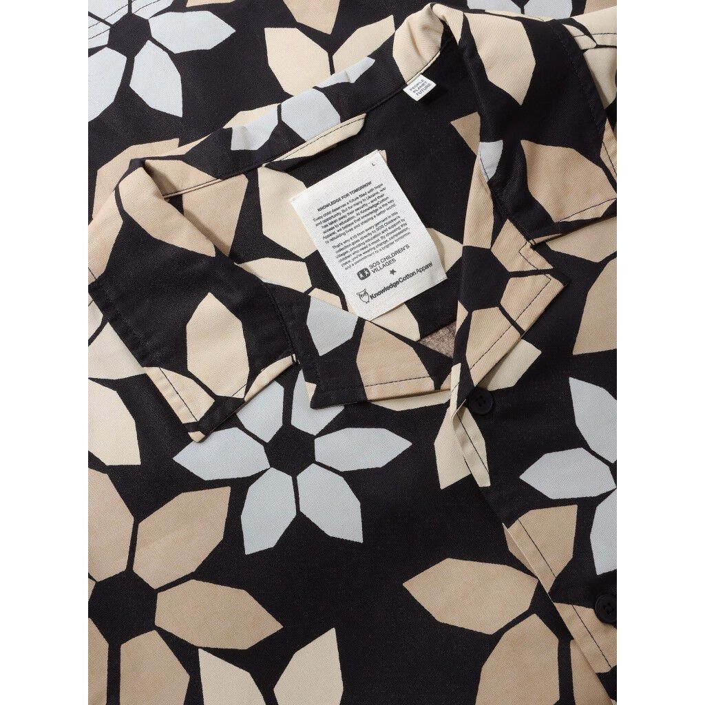 Wave relaxed tencel print short sleeve shirt