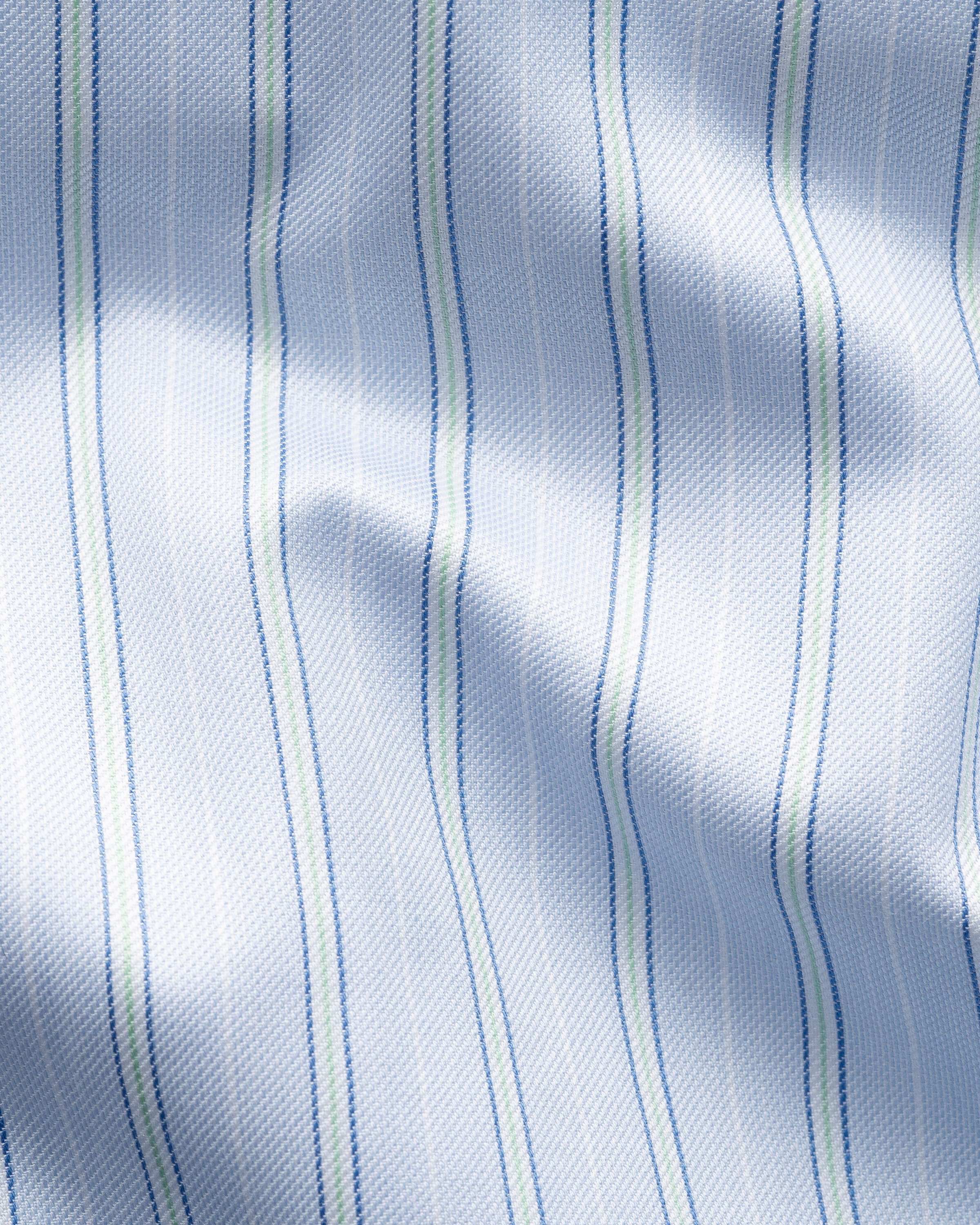 Striped White Collar Signature Twil