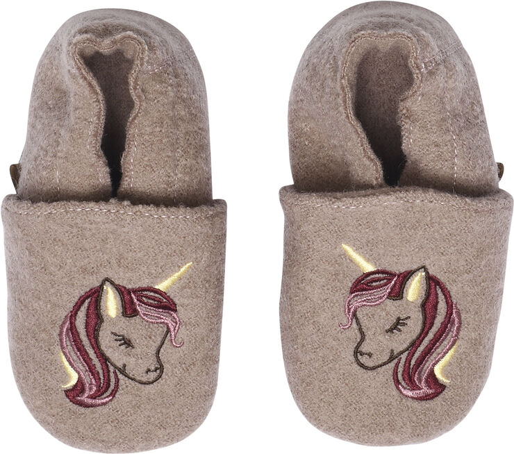 Wool slippers with unicorn