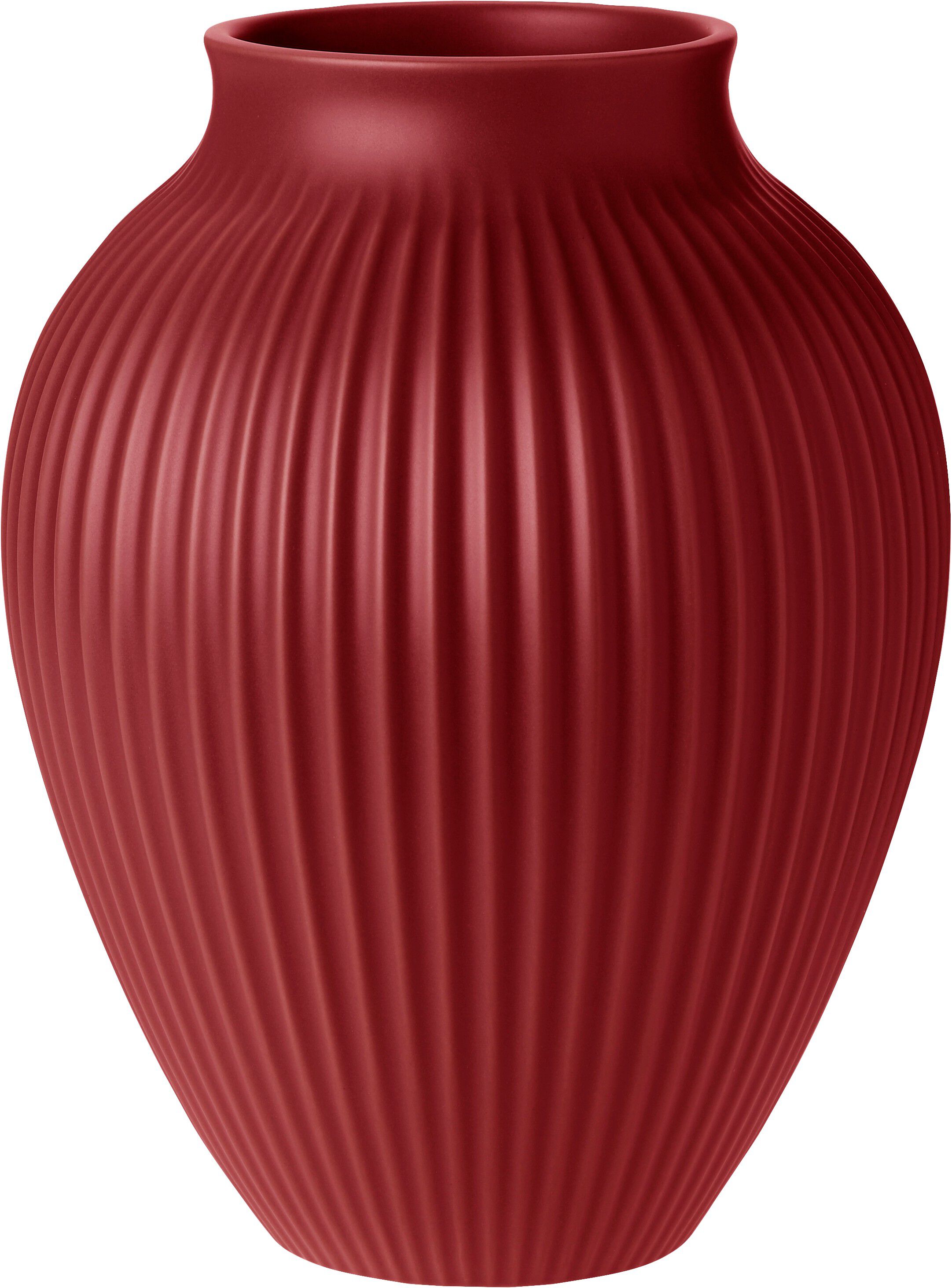 Knabstrup vas H 27 cm ripple soft cherry red