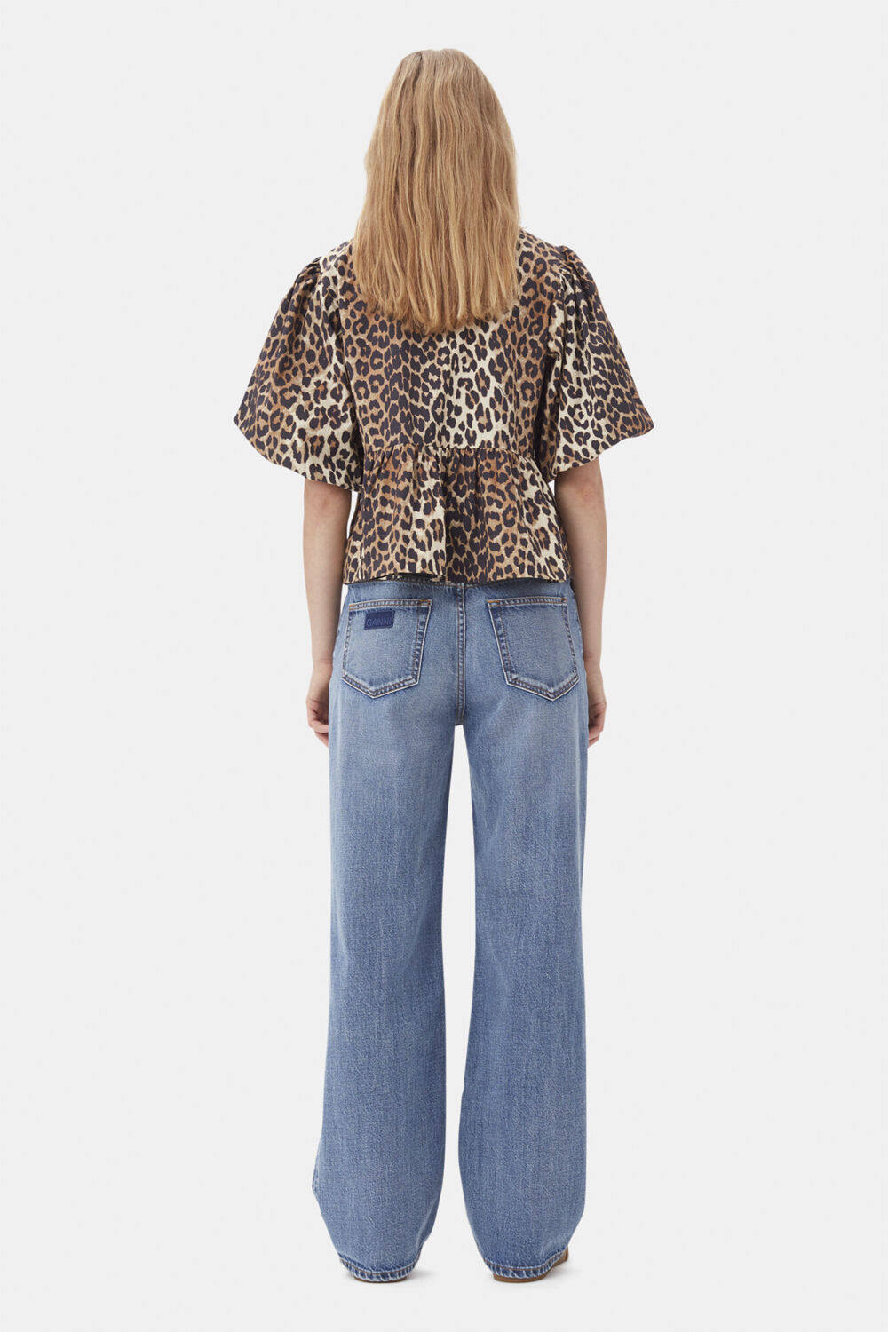 Printed Cotton Peplum Blouse