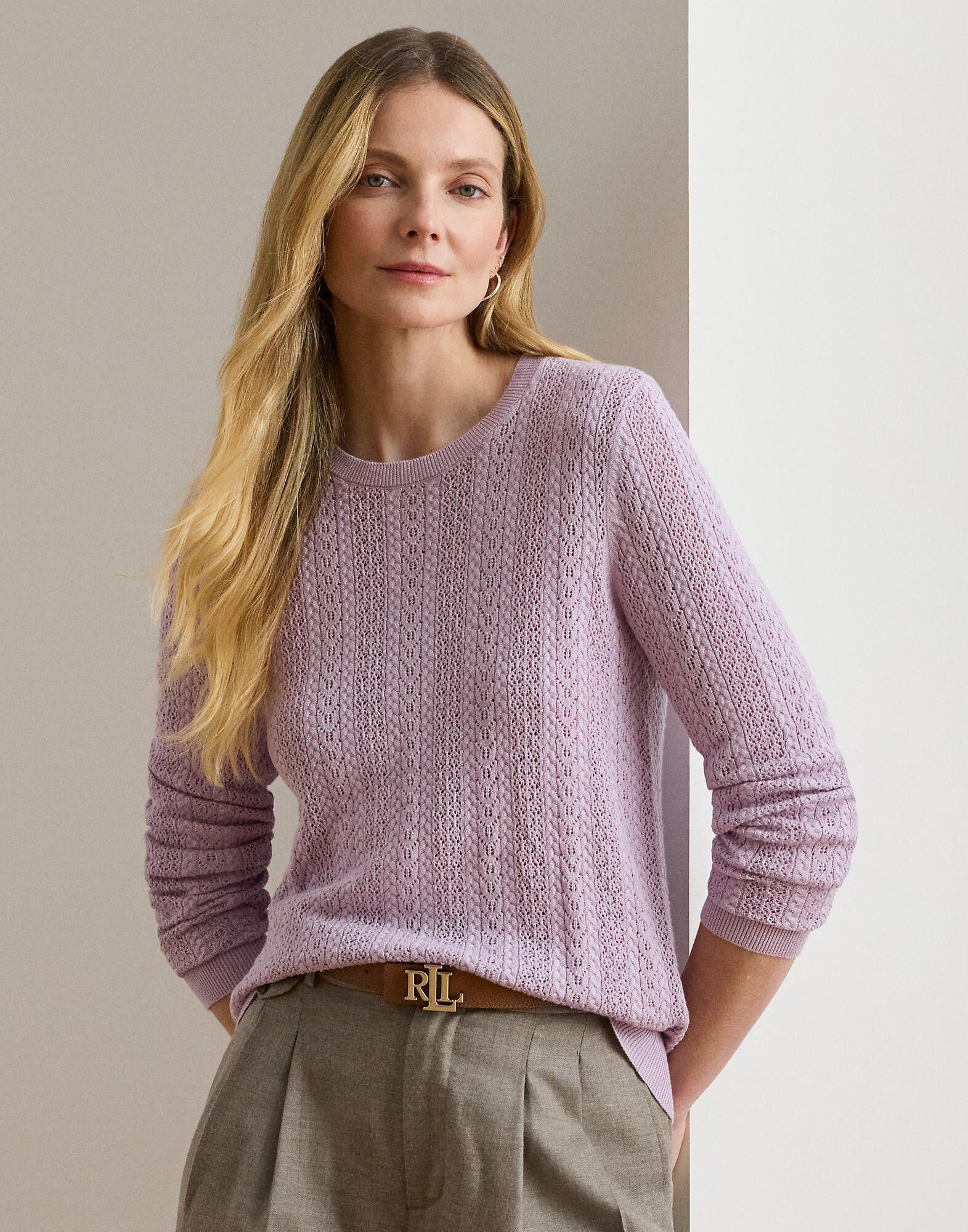 Pointelle-Knit Cotton-Blend Sweater