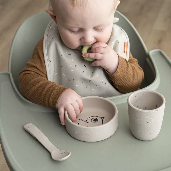 Silikone første spisesæt Birdee Sand