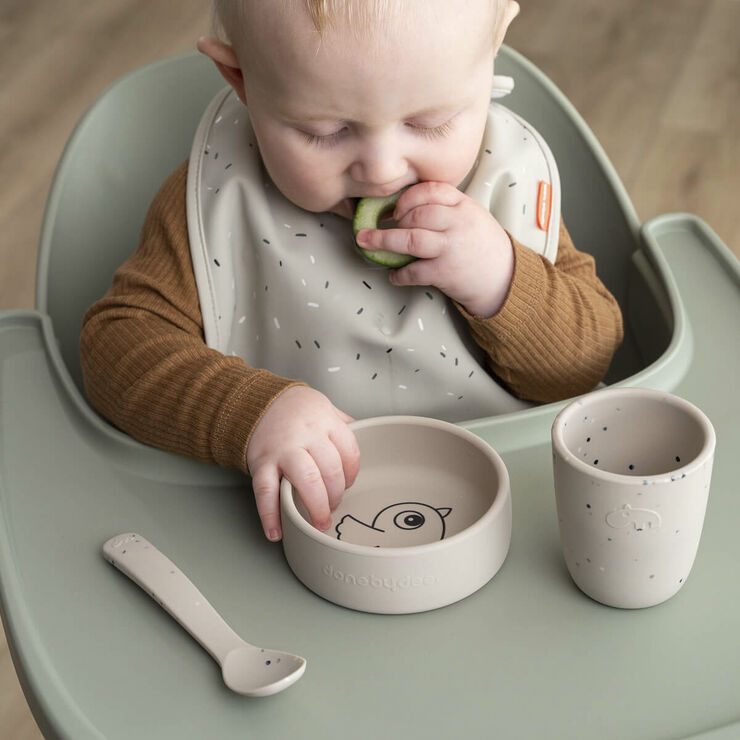 Silikone første spisesæt Birdee Sand