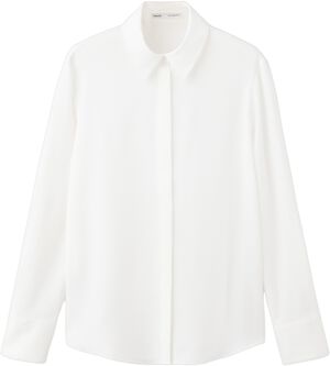Fluid blouse with concealed buttons
