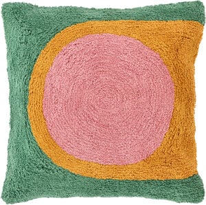 Kudde Styles 45 x 45 cm Grön/Rosa/Brun 100% Bomull