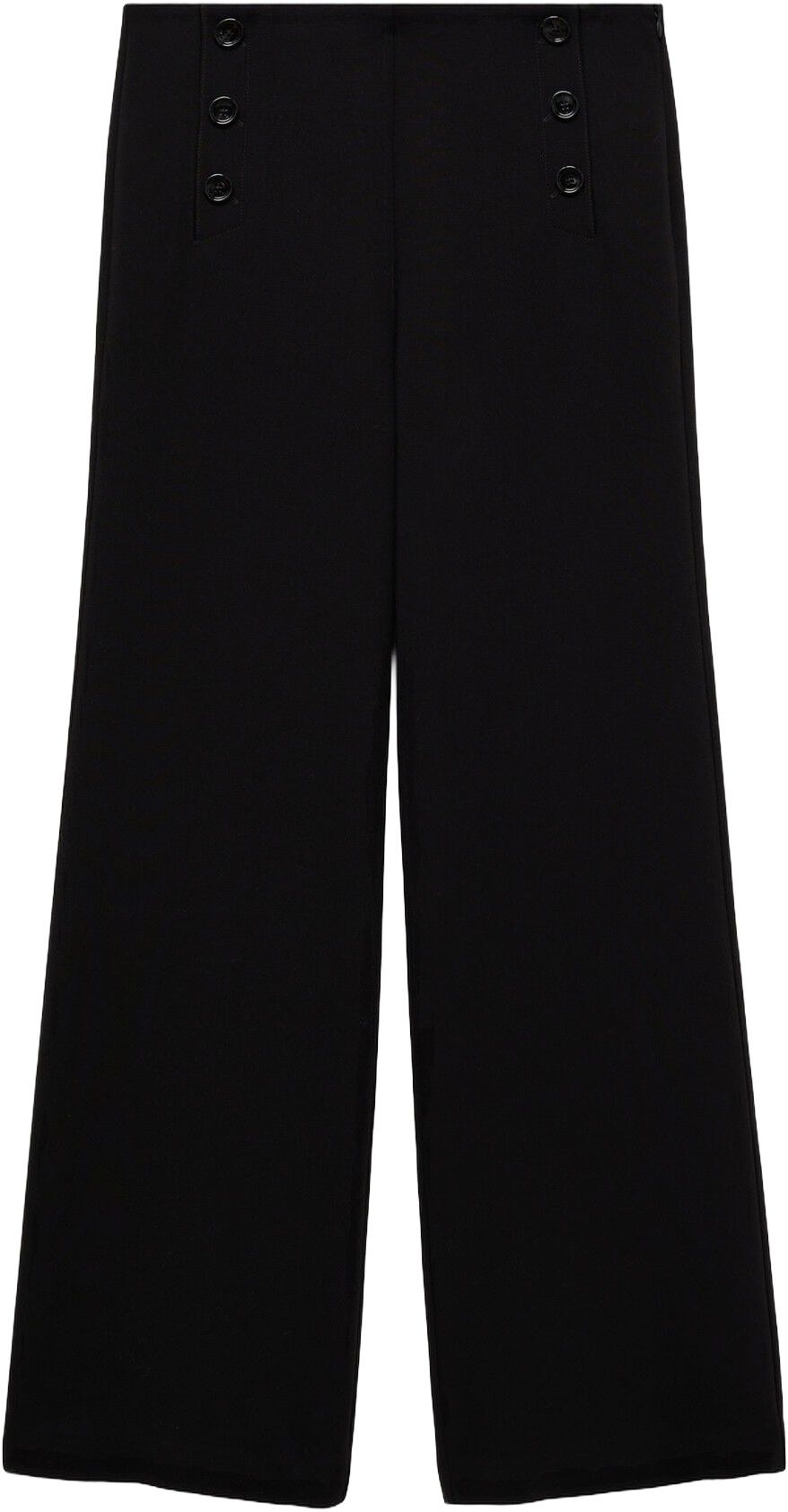 Wide leg trousers with buttons