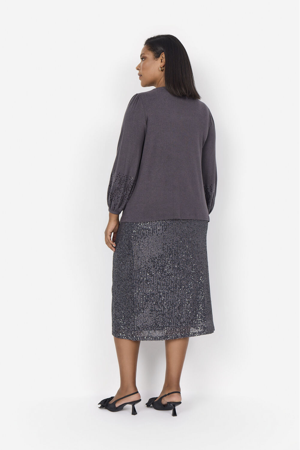 Curvy WA-KATHRINE 2 Nederdel M&oslash;rk gr&aring;